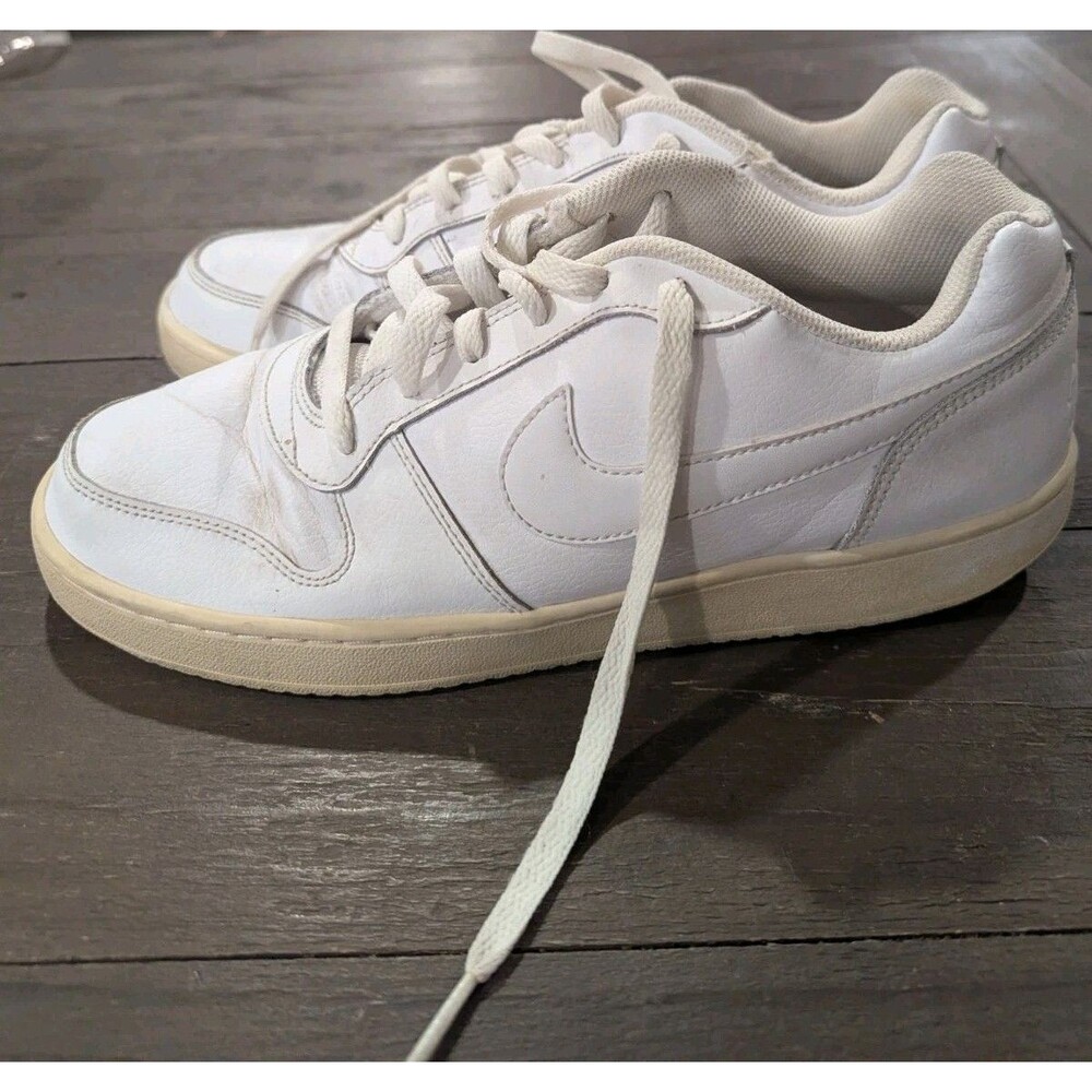 Nike Ebernon Sneakers Mens 10.5 Triple White Low Top Athletic Shoes‎ Trainers